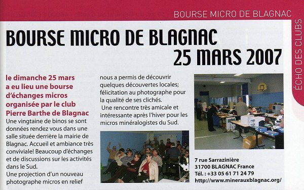 Article dans le N2 de MicroMinral Magazine